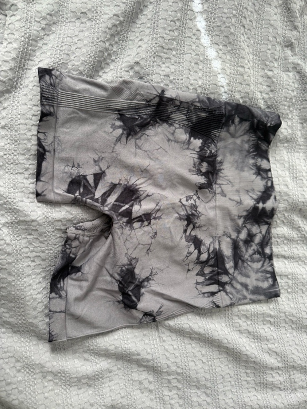 Tie-Dye Gray High-Waist Athletic Shorts